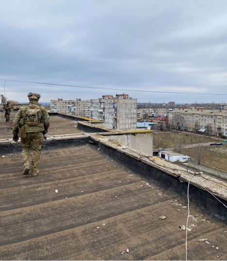 Ukrainian forces in Bakhmut, March 2023. Author’s photo.